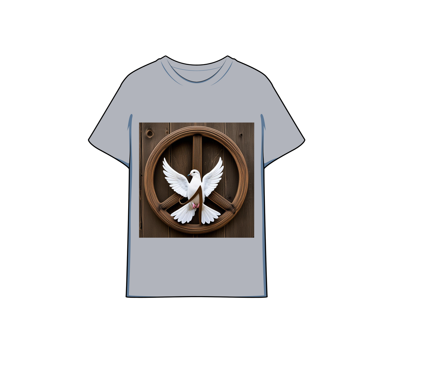 Dove and Peace Sign on T shirt