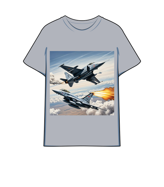 Graphic of a Jet Fighter on T shirt