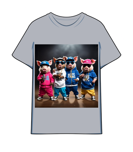 Four Pig Rappers on T shirt