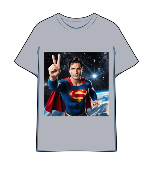 Superman Holding up a Peace Sign on T shirt